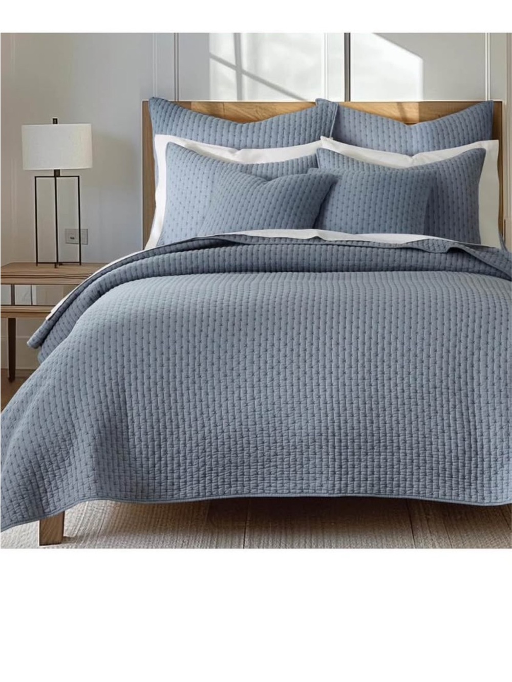 Levtex Home - Cross Stitch Chambray Quilt Set - King Quilt
